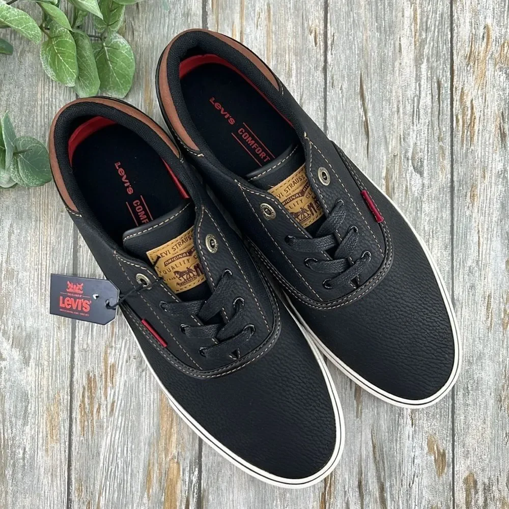 Levi's Mens Black Ethan Casual Fashion Sneaker Shoes Size 9
